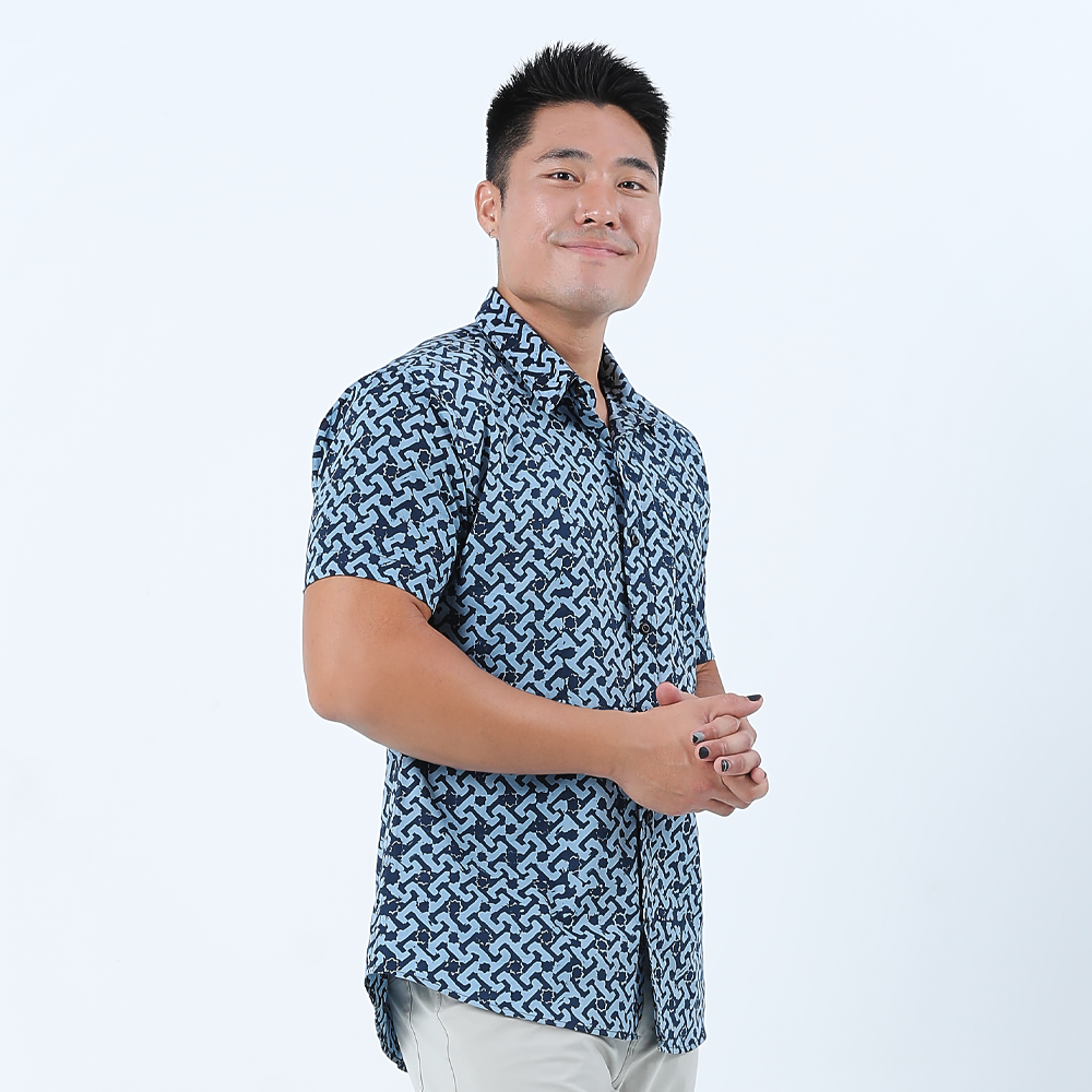 Men's Batik Shirt - Midnight Arabesque - Batik Boutique