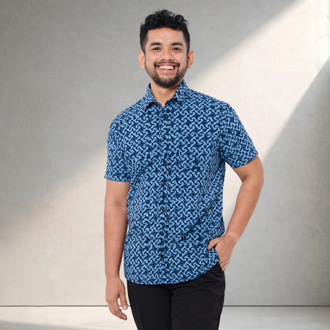 Shop Batik Shirt - Midnight Arabesque