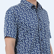 Men's Batik Shirt - Navy Kompas - Batik Boutique