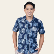 Men's Batik Shirt - Navy Sawit - Batik Boutique