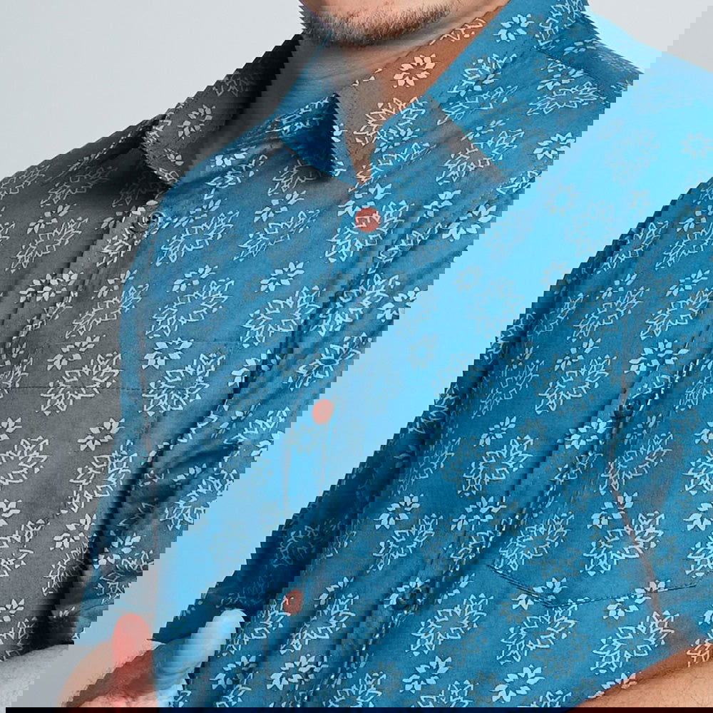 Men's Batik Shirt - Ocean Bintang - Batik Boutique