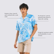 Men's Cuban Batik Shirt - Langit Tioman
