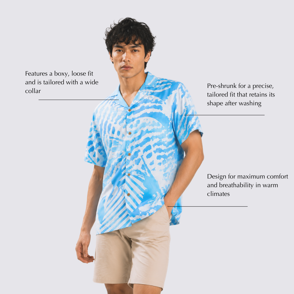 Men's Cuban Batik Shirt - Langit Tioman