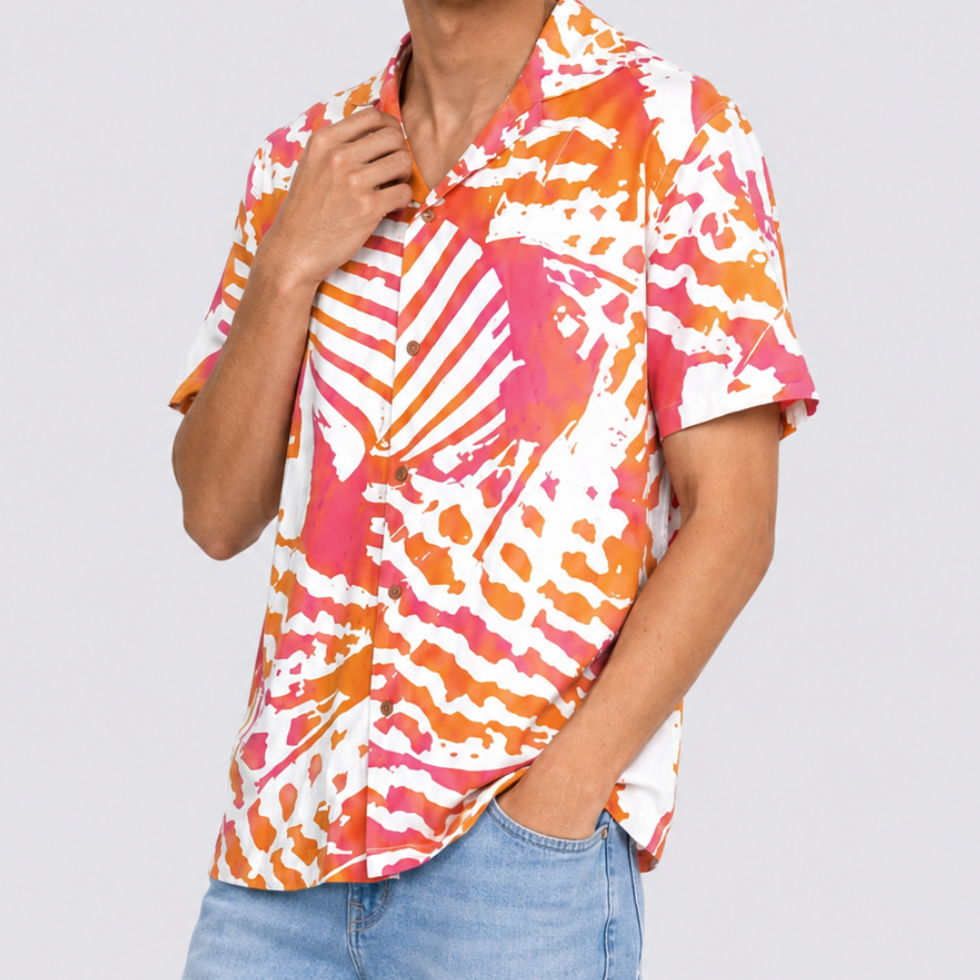 Men's Cuban Batik Shirt - Senja Tioman