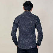 Men's long sleeve black driftwood  back view 