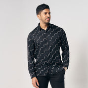 Men's Long-Sleeved Batik Shirt - Jet Tangga - Batik Boutique