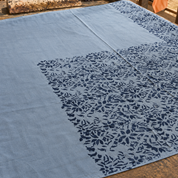 Blue printed batik fabric