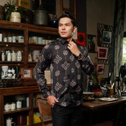 Men's Long-Sleeved Batik Shirt - Onyx Songket
