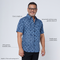 Men's Batik Shirt - Midnight Arabesque Batik Boutique