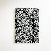 Batik-Inspired Notebook & Pen - Black Floret close up photo 
