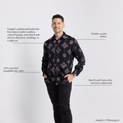 Men's Long-Sleeved Batik Shirt - Onyx Songket