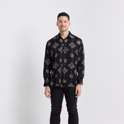 Men's Long-Sleeved Batik Shirt - Onyx Songket