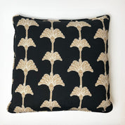 Batik Pillow Cover (Square) - Black Coconut front view 