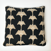 black coconut pillow cover against a white background