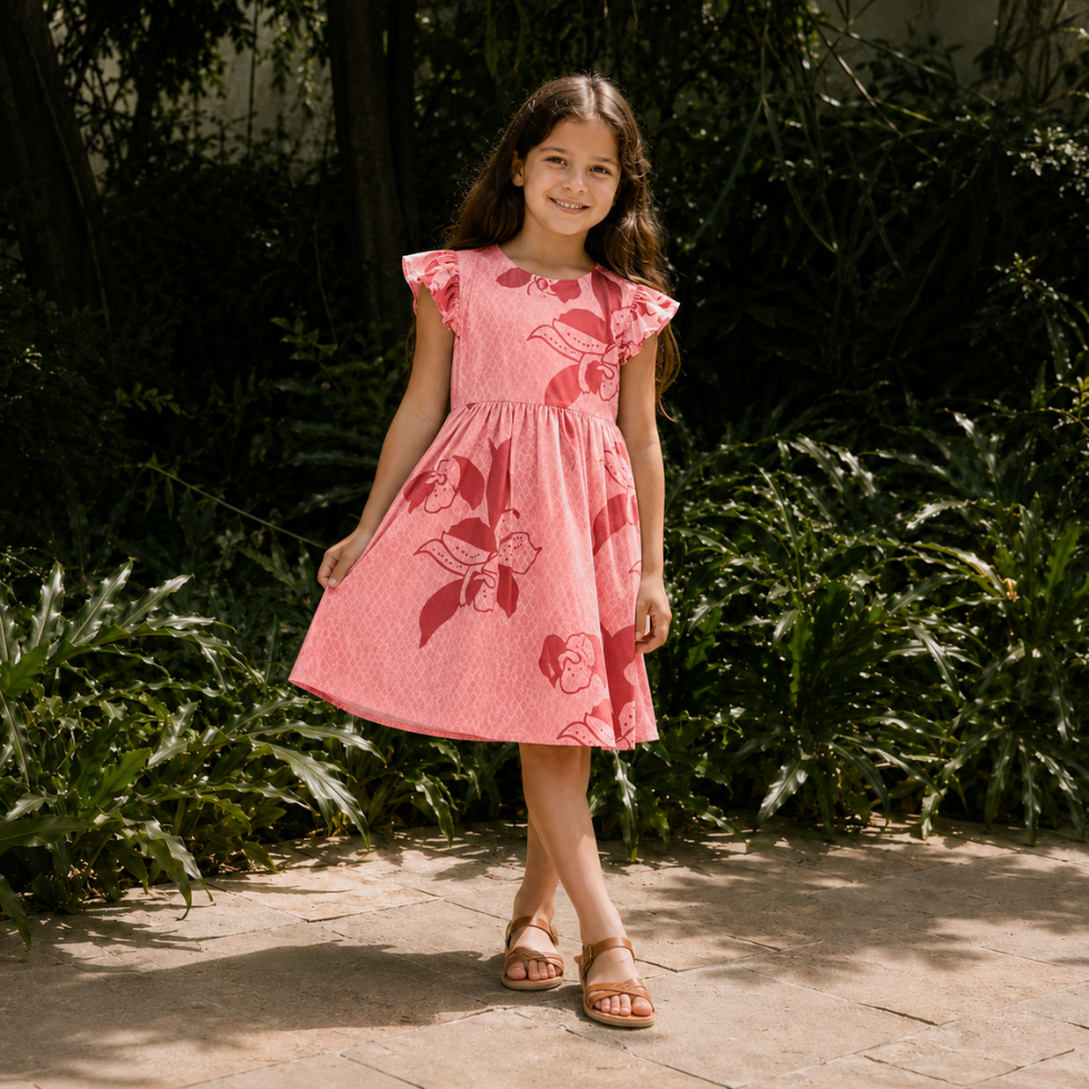 Girl in Pink Dress by grass
