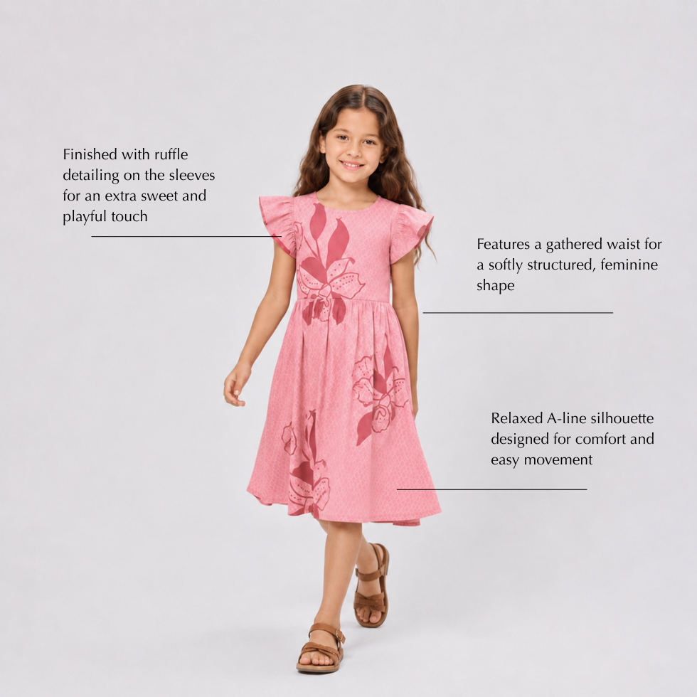 GIrl Walking in Pink Dress