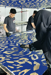 Men's Cuban Batik Shirt - Blue Rimba