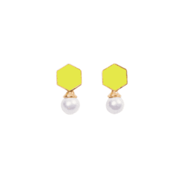 Fugeelah Earrings - Pearl Drop Earrings (Lime)