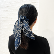 Batik Scrunchies - Navy Orchid