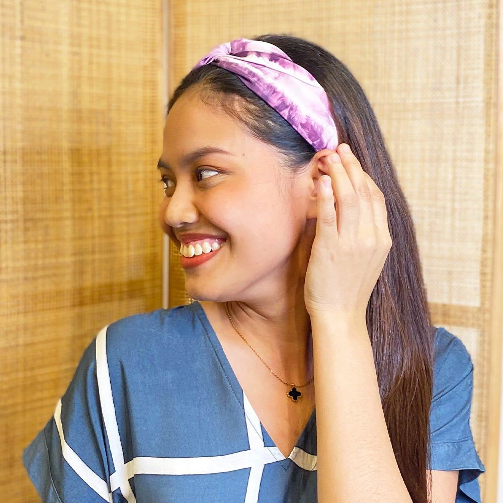 Shibori Headband - Plum: Handcrafted with Social Impact by Artisan-Made Company