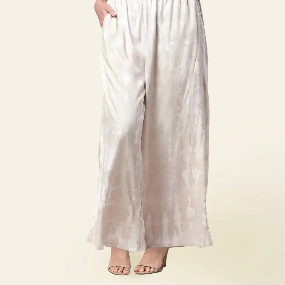 Shibori Wide Leg Trousers - Mangosteen - Batik Boutique