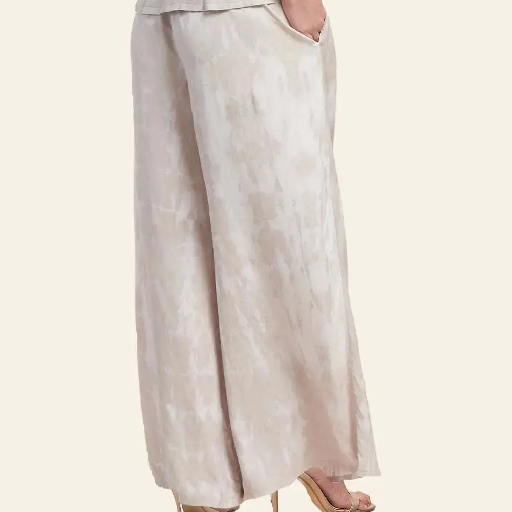 Shibori Wide Leg Trousers - Mangosteen - Batik Boutique
