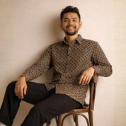 Men's Long-Sleeved Batik Shirt - Arang Kuih Cara