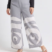 Close up on the Silver rose trousers 
