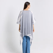 back facing photo of the silver rose kimono 