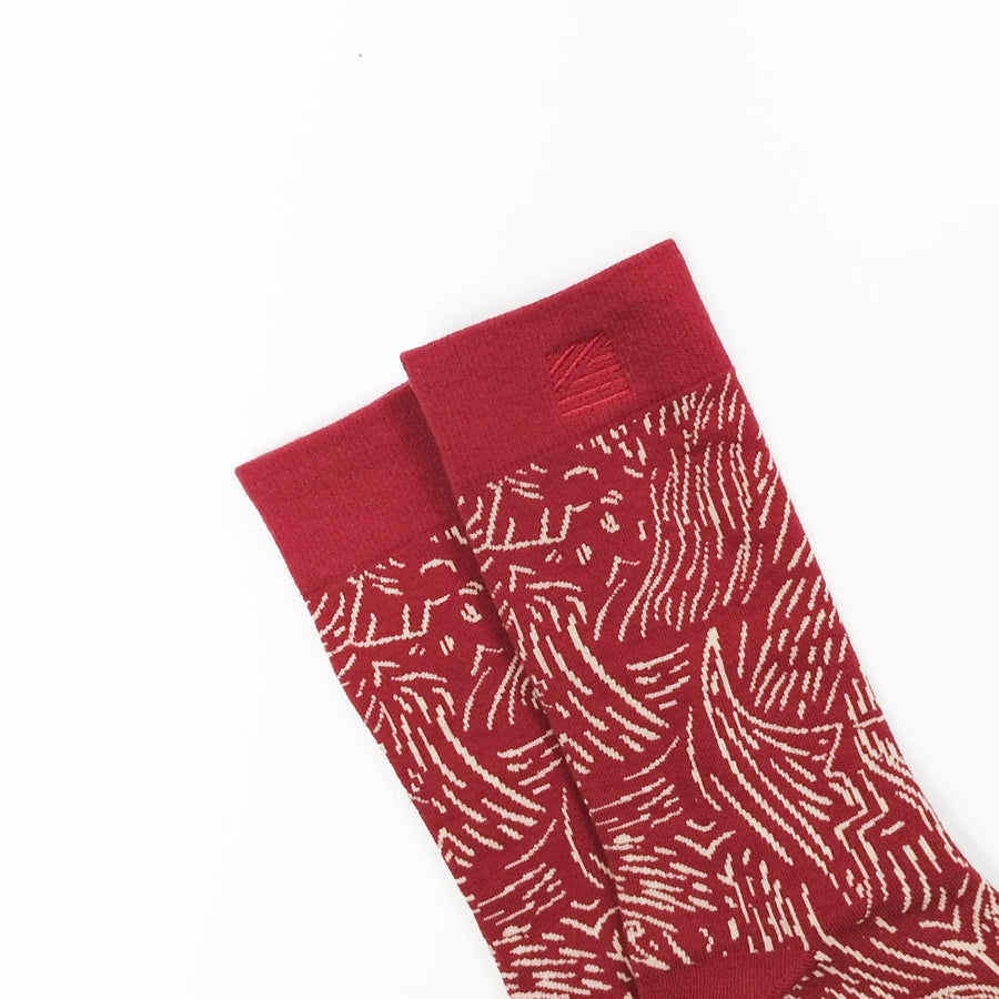 Batik-Inspired Unisex Socks - Crimson Driftwood Batik Boutique