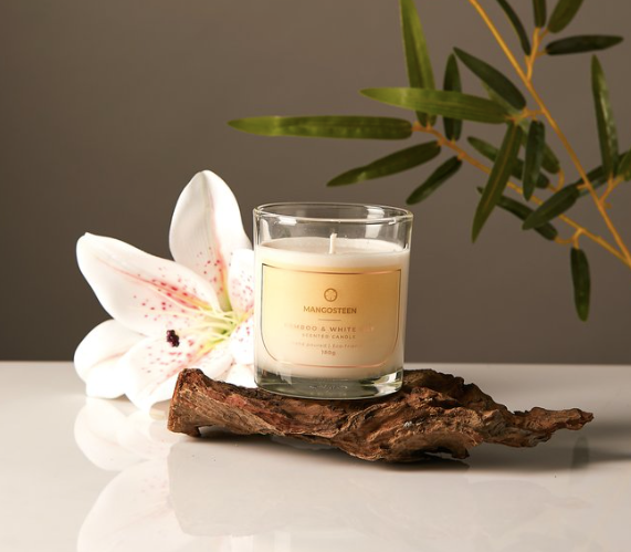 Soy Candle - Bamboo & White Lily (Mangosteen) - Batik Boutique