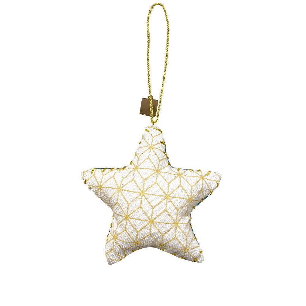 Star Ornament (Reversible) - Teal Starry - Batik Boutique
