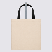 Front of totebag with gray-ish KL inspired prints