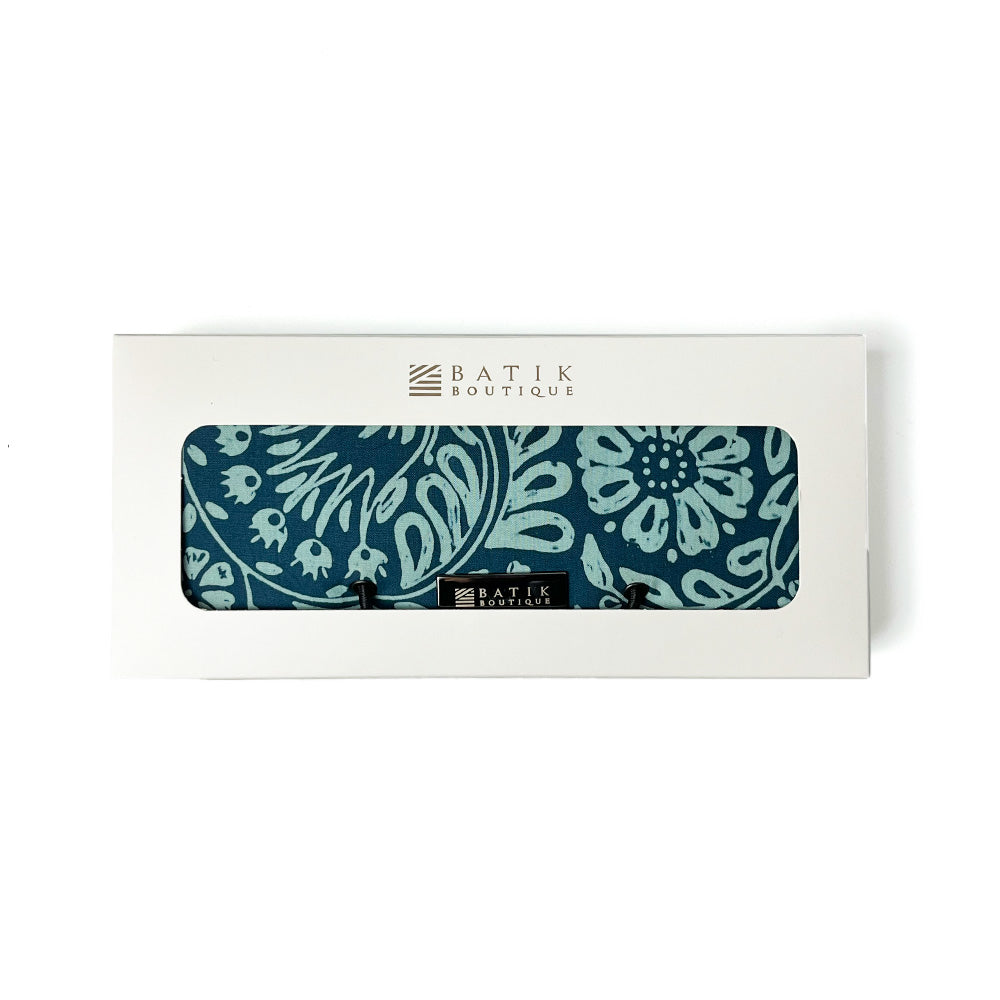 Batik Roll-Up Travel Pouch - Teal Ukir