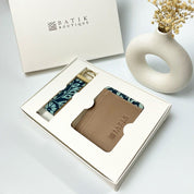 Batik Travel Set - Teal Ukir with a white background 