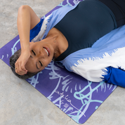 Travel Yoga Mat - Periwinkle Cat Yogis - Batik Boutique