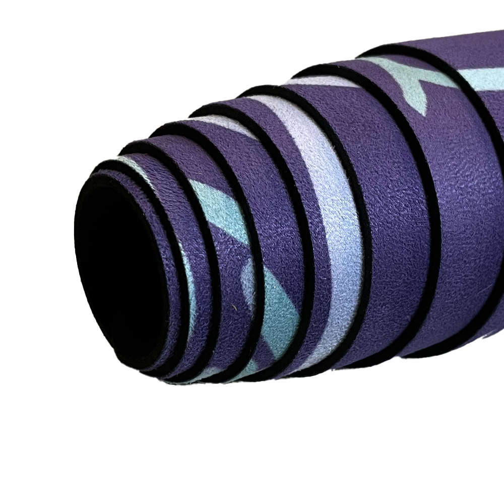 Travel Yoga Mat - Periwinkle Cat Yogis - Batik Boutique