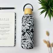 Stainless Steel Tumbler - Black Floret