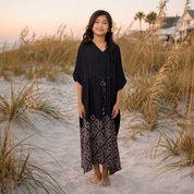 Alysya Girl's Caftan - Onyx Songket