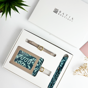 Batik Lanyard and Luggage Tag - Teal Ukir