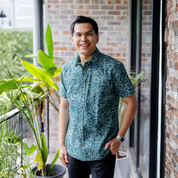 Men's Batik Shirt - Teal Ukir