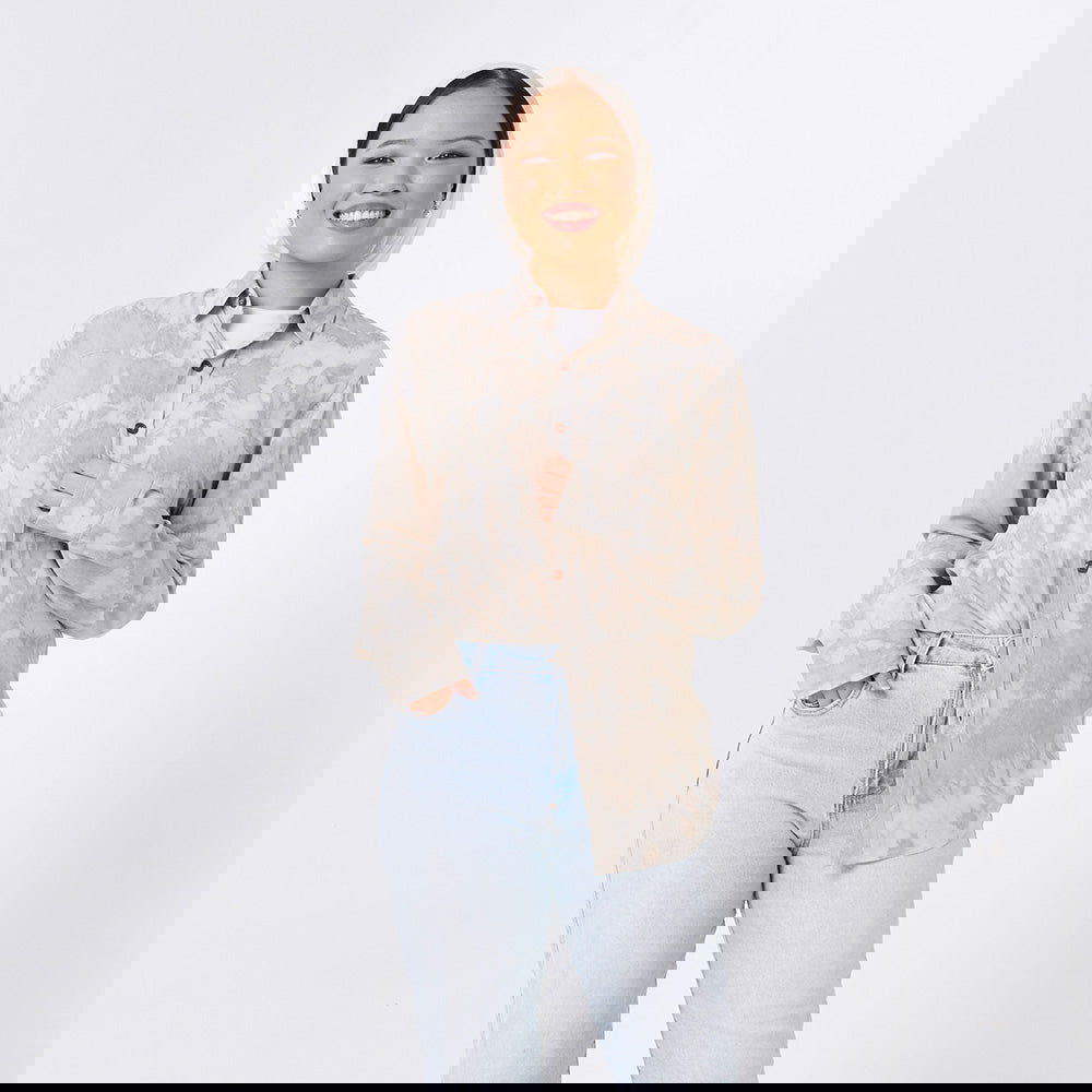 Women's Shibori Shirt - Mangosteen - Batik Boutique