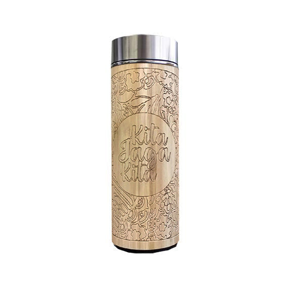 Wooden Tumbler - Kita Jaga Kita - Batik Boutique