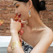 Embrace Jewellery -  Floral Wave Overlapping Hook Earrings