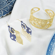 Embrace Jewellery -  Floral Wave Overlapping Hook Earrings