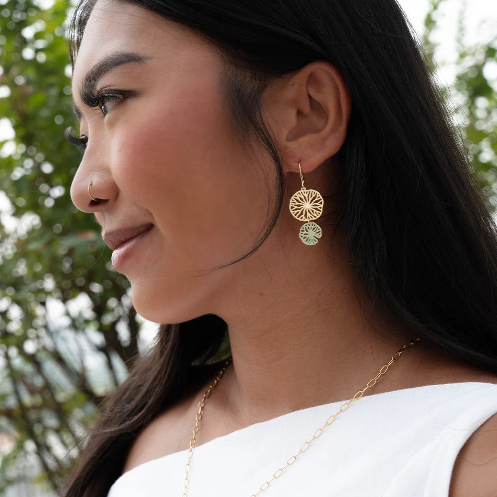Embrace Jewellery -  Double Lily Pad Earrings