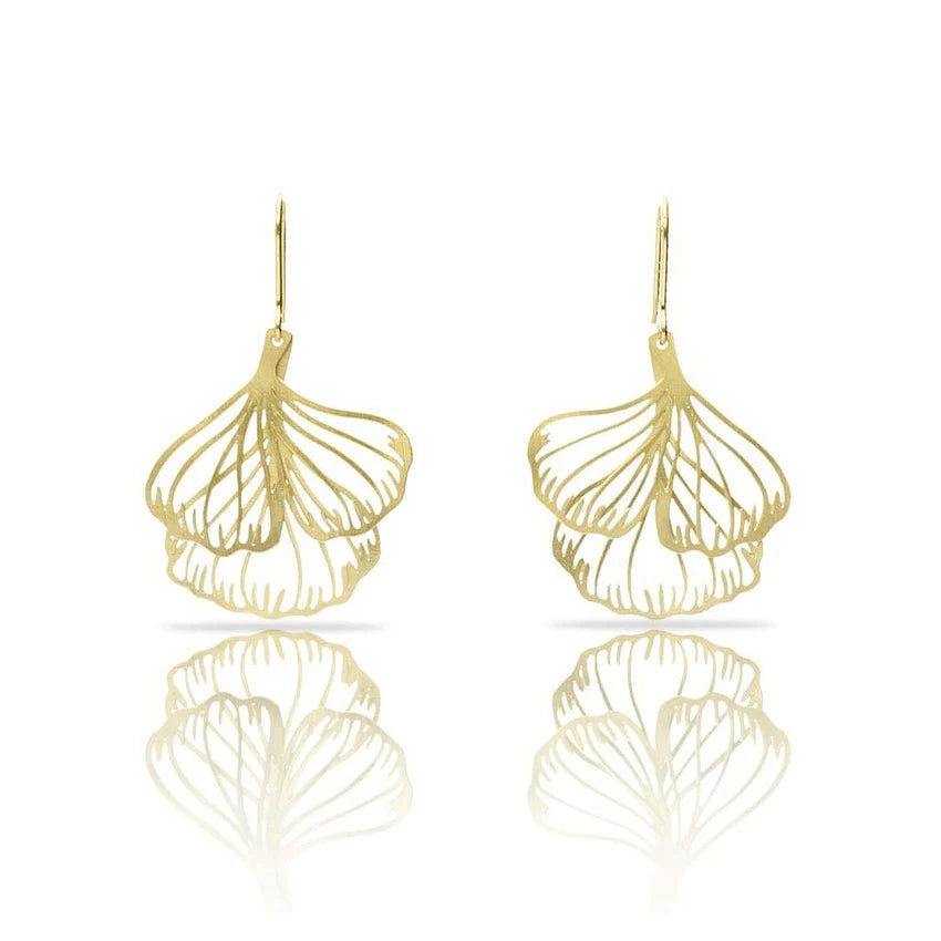 ginko gold plated earrings embrace 