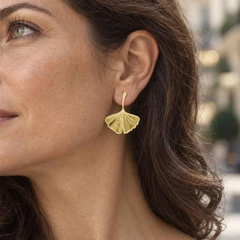 Embrace Jewellery -  Ginkgo Biloba Engraved Earrings