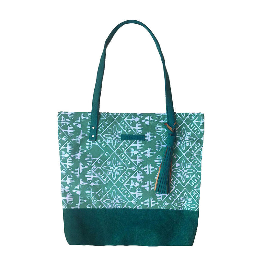 Batik Tote Bag (Canvas base) - Turquoise Tikar