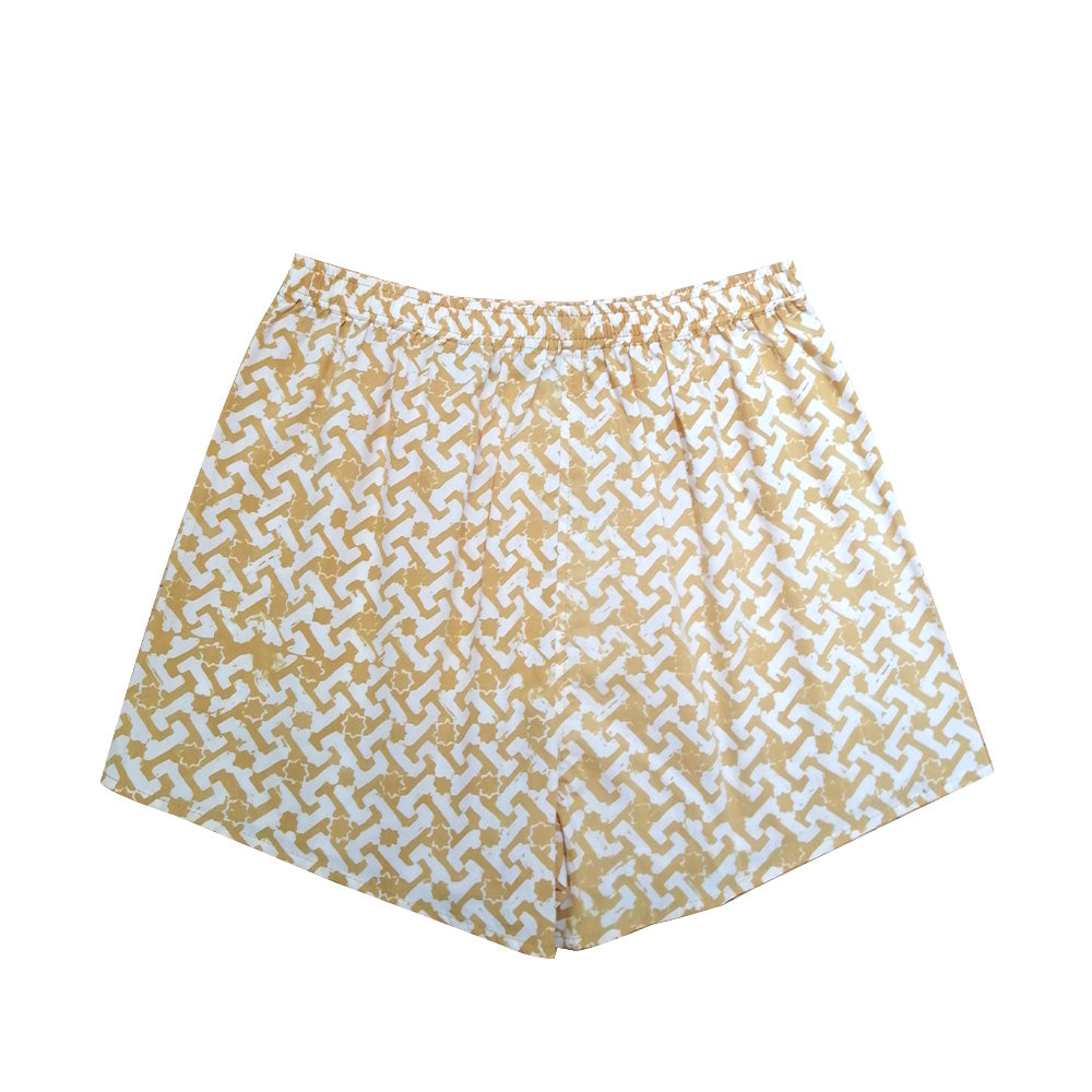 Batik Boxer Shorts - Mustard Arabesque